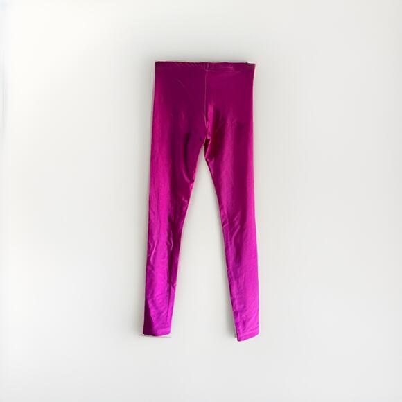 American Apparel Metallic Hot Pink Lamé Leggings – XS, Rare Y2K, Made in USA - Picture 4 of 9